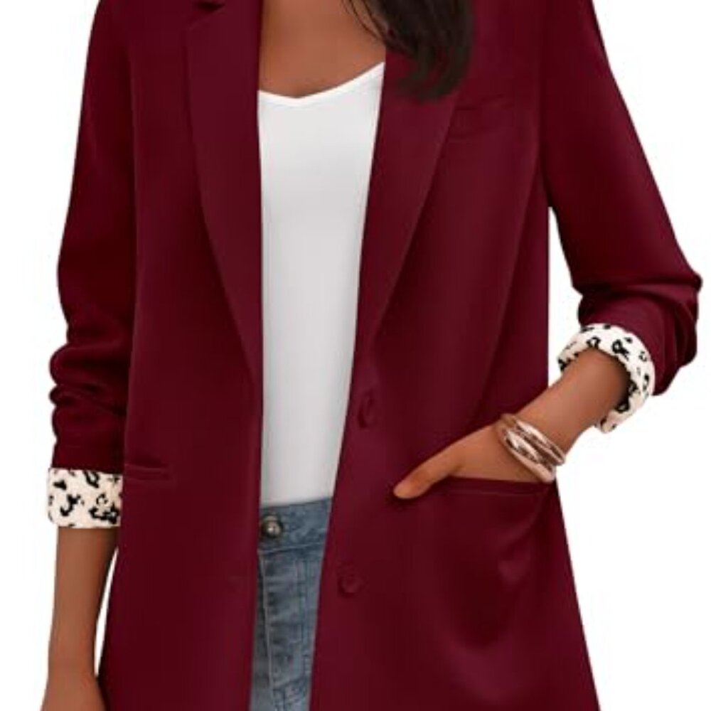 Leopard Print Lined Blazer Elegant Work Office Bu… - image 3